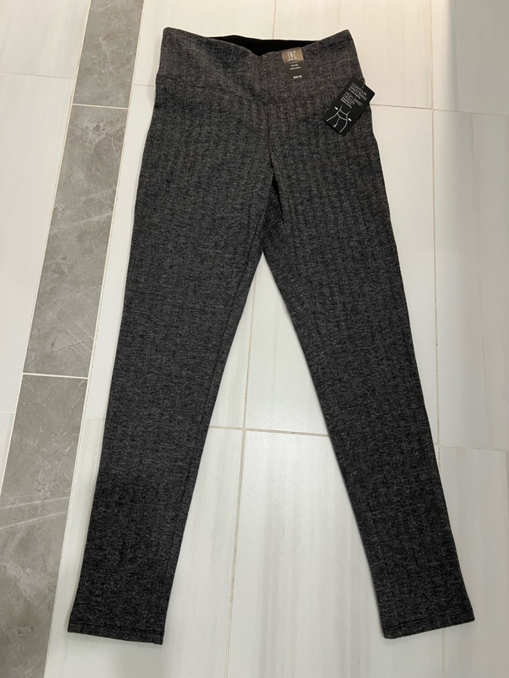 INC High Rise Herringbone Pants Medium Ankle Contour Waistband NWT